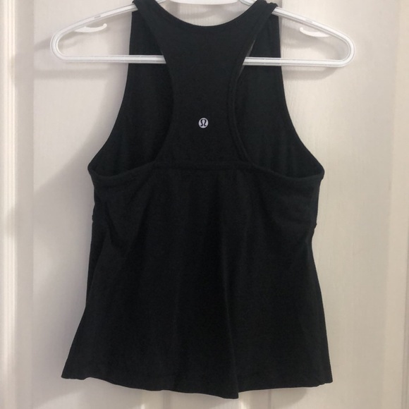 Lululemon Athletics Top Crossover Front T-back Size 10 Pre-loved Condition Black - Picture 5 of 6